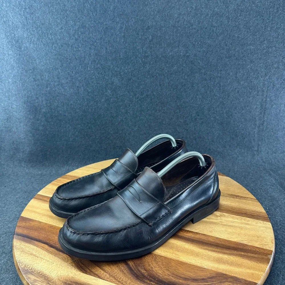 G.H. Bass Theo Mens Dark Brown Leather Penny Loafers Brazil Size 10M RM35